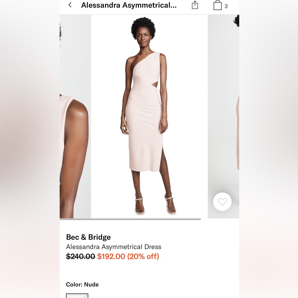 Bec & Bridge One-Shoulder Cutout Midi Dress In Light Beige